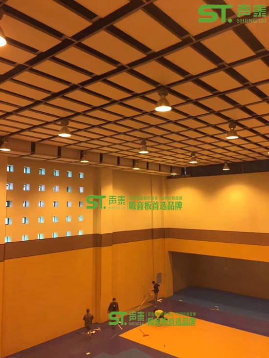 西寧學(xué)校體育館墻面木質(zhì)吸音板(圖1) 西寧學(xué)校體育館墻面木質(zhì)吸音板(圖1)